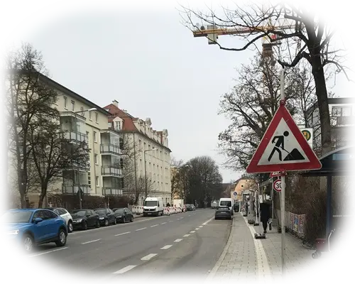AVZD - Beschilderung einer Baustelle in München