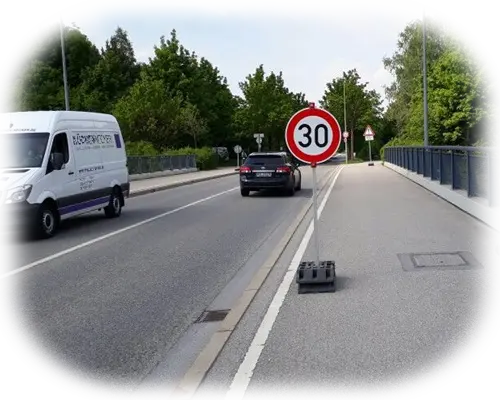 AVZD - Beschilderung einer Geschwindigkeitsbegrenzung in München