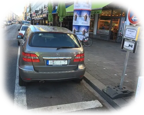 AVZD - Beschilderung VZ283 für einen Umzug in München (Umzugsabsperrung)