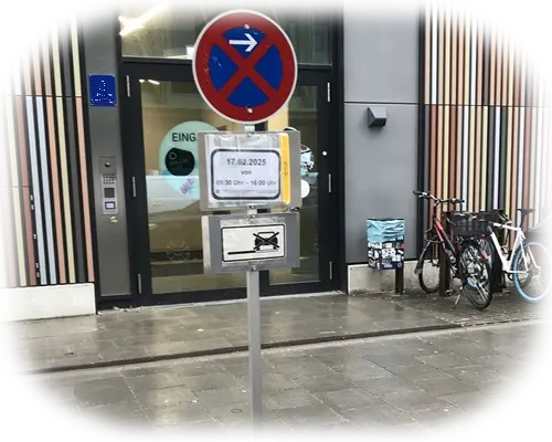 AVZD - Halteverbot für eine Geräteanlieferung in München