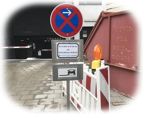 Halteverbot bei einer Baustelle in München