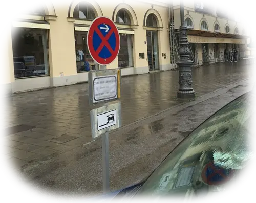 AVZD - Halteverbotsschilder Z283 bei einem Umzug in München