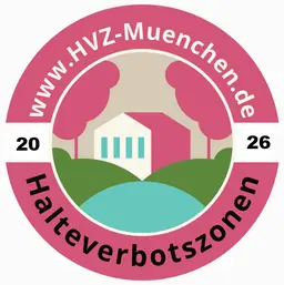 Halteverbotsbeschilderung in München Beschilderung eines mobilen Halteverbot in München.